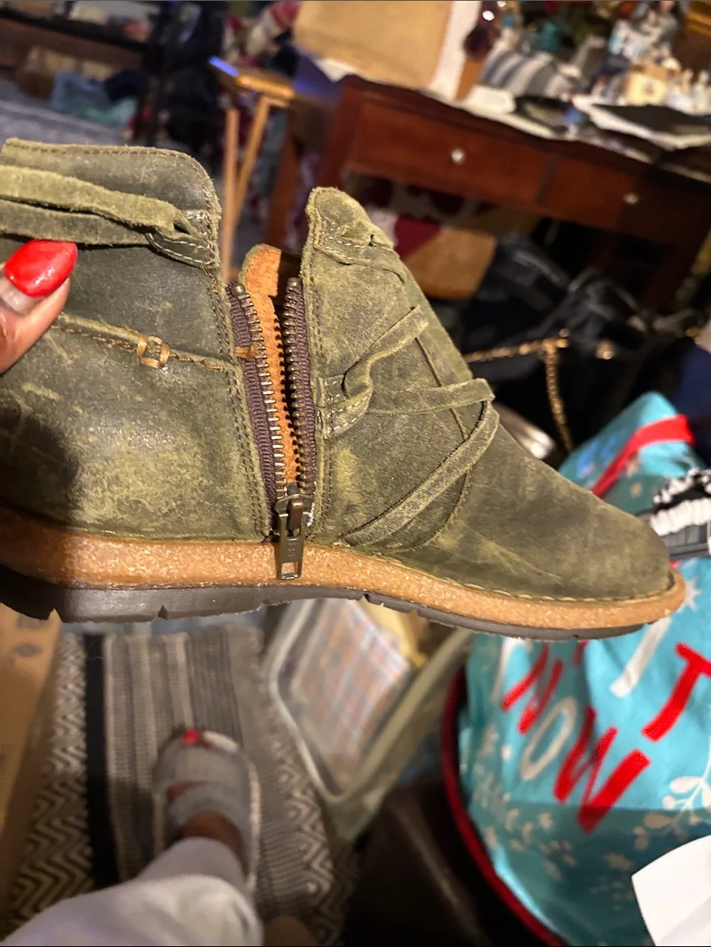 Women's Olive Green Ankle Boots